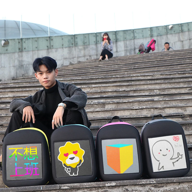 New Media Waterproof Walking Billboard Mobile Control Smart School Bag 3D Led Advertising Backpack With Display Screen
New Media Waterproof Walking Billboard Mobile Control Smart School Bag 3D Led Advertising Backpack With Display Screen