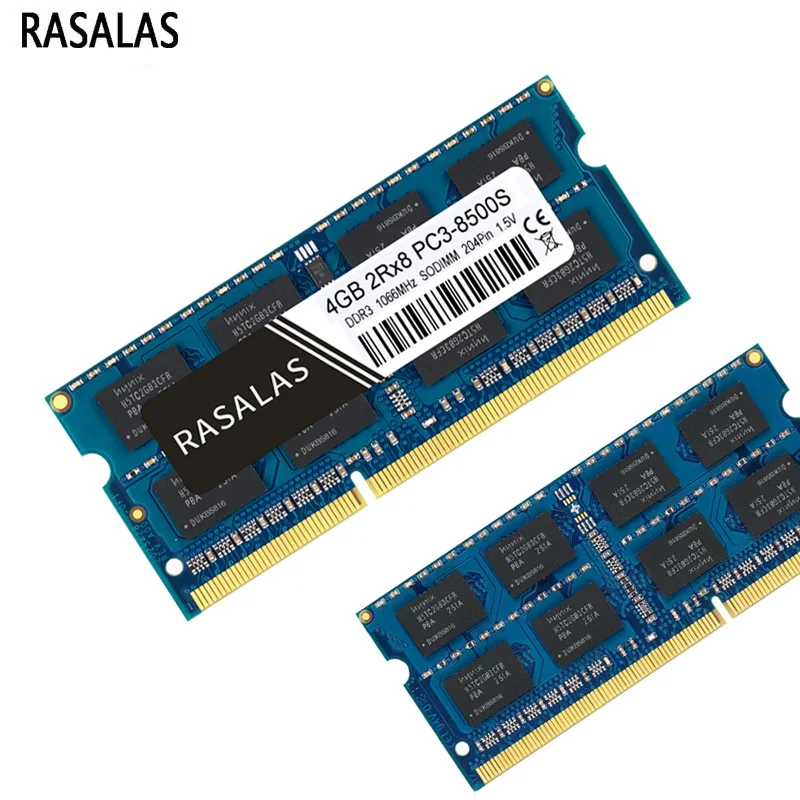 

RASALAS 1.5V 1.35 Memory RAM DDR3 DDR3L 8G 4G 2G Laptop 8500s 10600s 12800s 1066 1333 1600MHz SODIMM 204PIN Notebook Memoria RAM