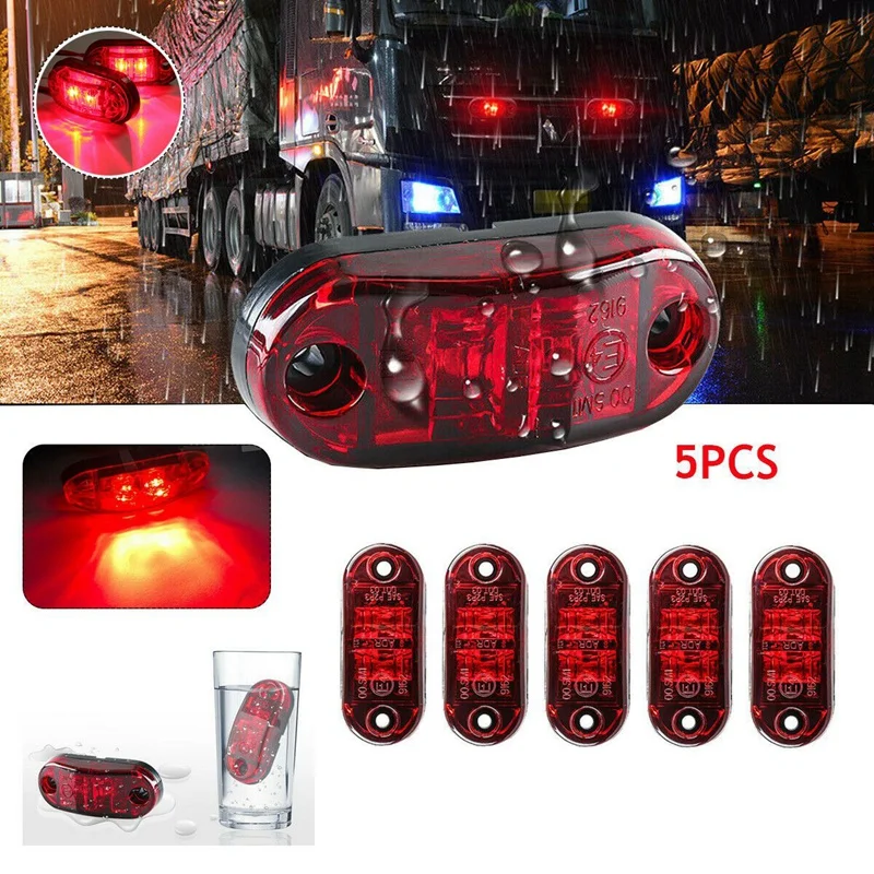 5Pcs Red LED 2.5Inch 2 Diode Light Oval Clearance Trailer Truck Side Marker Lamp
5Pcs Red LED 2.5Inch 2 Diode Light Oval Clearance Trailer Truck Side Marker Lamp