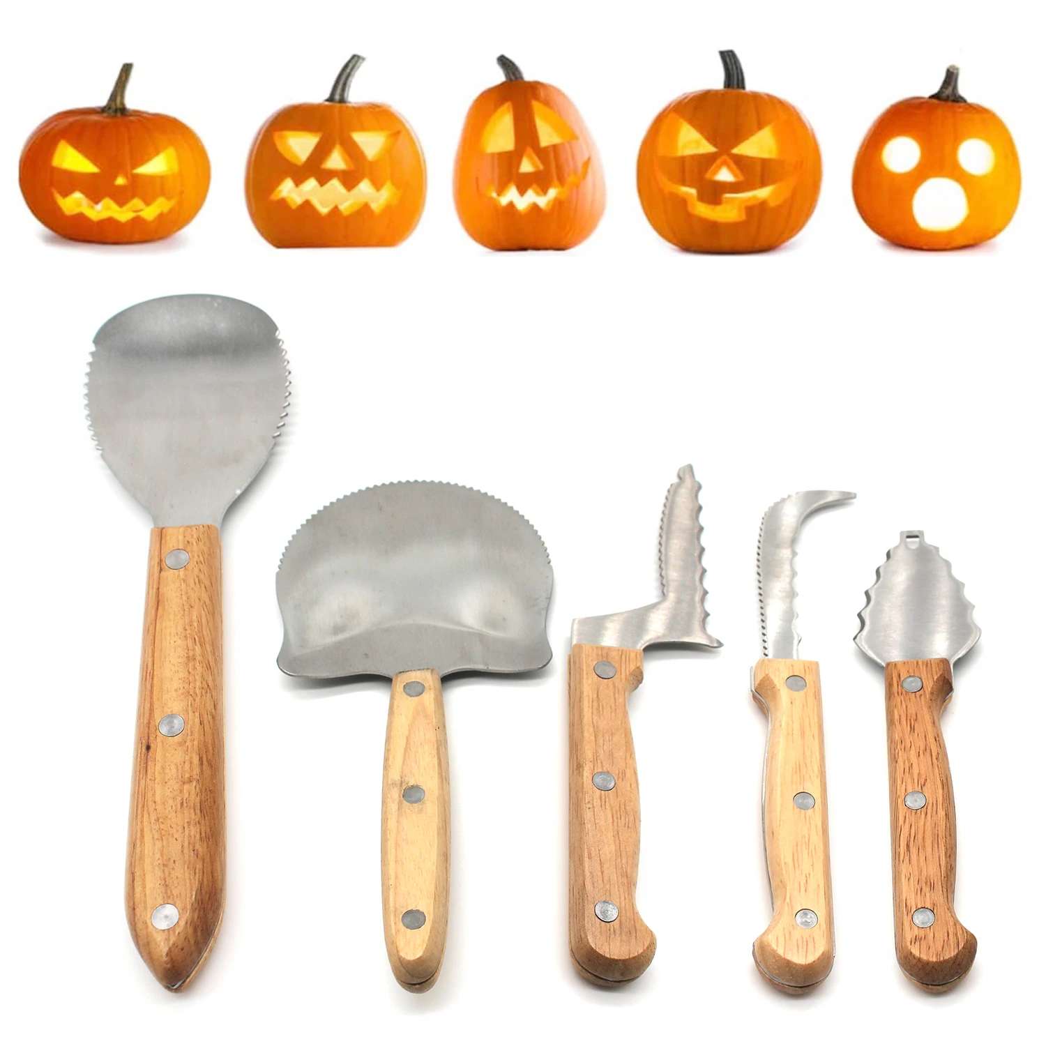 Pumpkin Carving Kit for Halloween Jack-O-Lanterns Cutting Sculpting Tools 5 Pieces Stainless Steel Carve Sculpt Tools Set
Pumpkin Carving Kit for Halloween Jack-O-Lanterns Cutting Sculpting Tools 5 Pieces Stainless Steel Carve Sculpt Tools Set