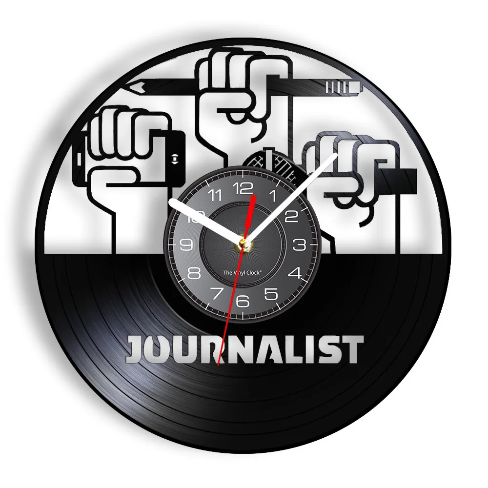 

Pressman Journalist Profession Vinyl Record Wall Clock News Reporters Handicraft Art Retro Music Album LP Clock Journalism Gift
