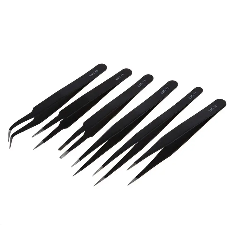 Fashion6 pcs Professional Safe Anti-static Tweezers Repairing Maintenance Tools ESD
Fashion6 pcs Professional Safe Anti-static Tweezers Repairing Maintenance Tools ESD