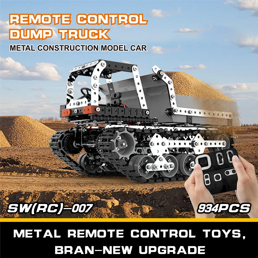 RC Town 934Pcs 2.4G 10CH Remote Control Crawler Dump Truck DIY Stainless Steel Assembled Car Building Block for Birthday Gift
RC Town 934Pcs 2.4G 10CH Remote Control Crawler Dump Truck DIY Stainless Steel Assembled Car Building Block for Birthday Gift