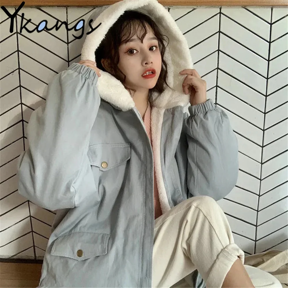 Милая хлопковая одежда, однотонная простая свободная парка из искусственной овечьей шерсти, Зимняя Толстая теплая Женская куртка в стиле Х...
Милая хлопковая одежда, однотонная простая свободная парка из искусственной овечьей шерсти, Зимняя Толстая теплая Женская куртка в стиле Х...