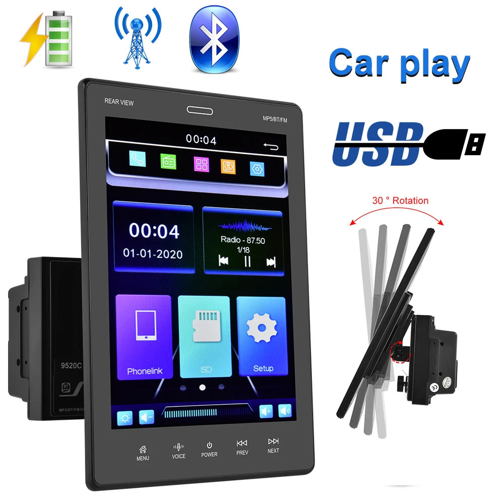 Universal Car Multimedia Player 9.5 Inch Vertical Screen Bluetooth Audio Stereo 2 Din Car Radio Mobile Phone Interconnection
Universal Car Multimedia Player 9.5 Inch Vertical Screen Bluetooth Audio Stereo 2 Din Car Radio Mobile Phone Interconnection