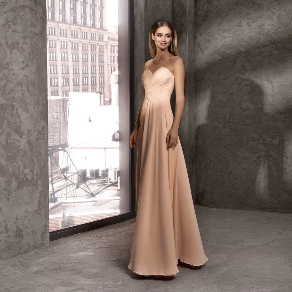 Vestidos Charming Prom Dresses Chiffon Pleat Bateau Sleeveless Zipper A-Line Gowns
Vestidos Charming Prom Dresses Chiffon Pleat Bateau Sleeveless Zipper A-Line Gowns