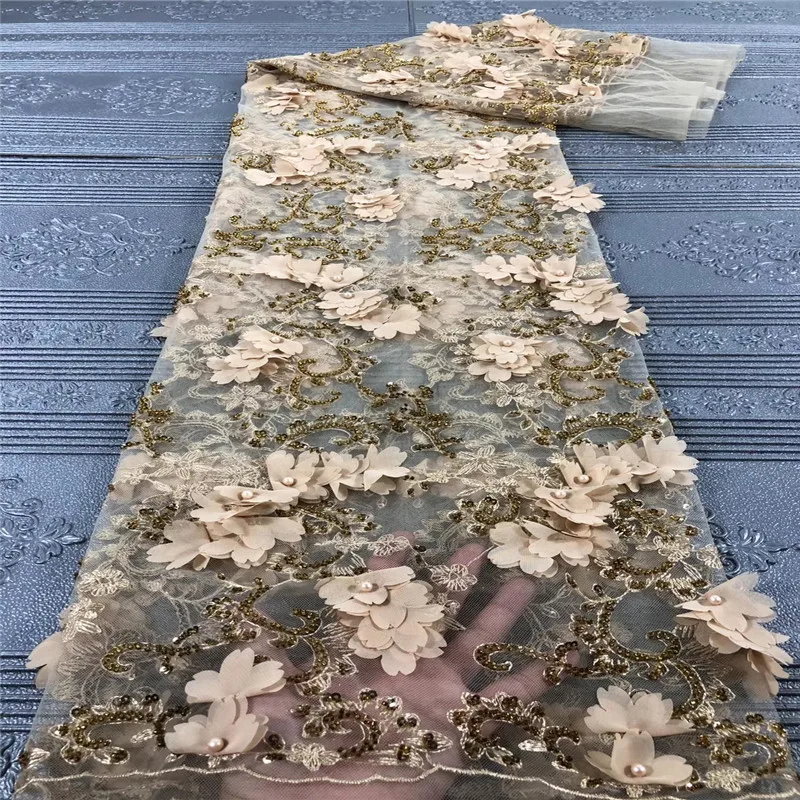 Nigerian Beaded Lace Fabric 2020 High Quality African 3D Flower Net Lace Fabric Wedding French Tulle Lace Material For Dress 
Nigerian Beaded Lace Fabric 2020 High Quality African 3D Flower Net Lace Fabric Wedding French Tulle Lace Material For Dress