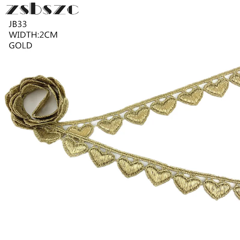 2CM Width 10Yards Gold Lace Trim Fabric Embroidered Heart Crocheted DIY Craft Sewing Supplies
2CM Width 10Yards Gold Lace Trim Fabric Embroidered Heart Crocheted DIY Craft Sewing Supplies