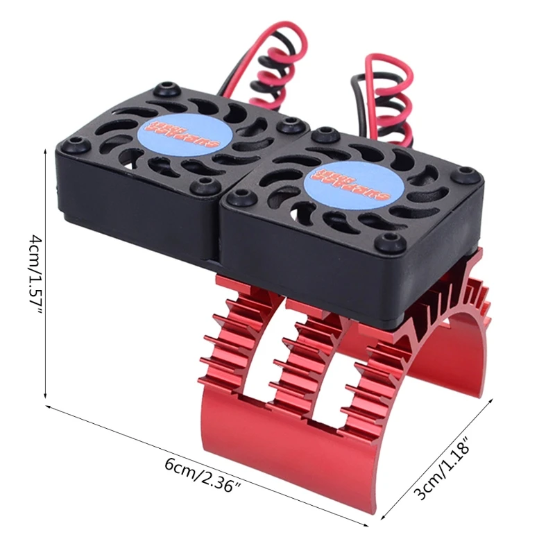 T5EC Metal Double Cooling Fan Heat Sink for 1/10 RC Car 540 550 3650 Brushless Engine Replacement Parts Durable Car Parts
T5EC Metal Double Cooling Fan Heat Sink for 1/10 RC Car 540 550 3650 Brushless Engine Replacement Parts Durable Car Parts