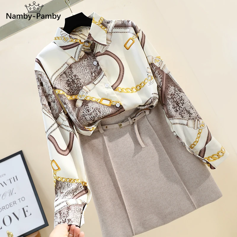 Spring Autumn Women's Turn-down Collar Shirt Snake Shirt Retro Fashion Slim Print Shirt Female Long Sleeve Shirt Top GD439
Spring Autumn Women's Turn-down Collar Shirt Snake Shirt Retro Fashion Slim Print Shirt Female Long Sleeve Shirt Top GD439