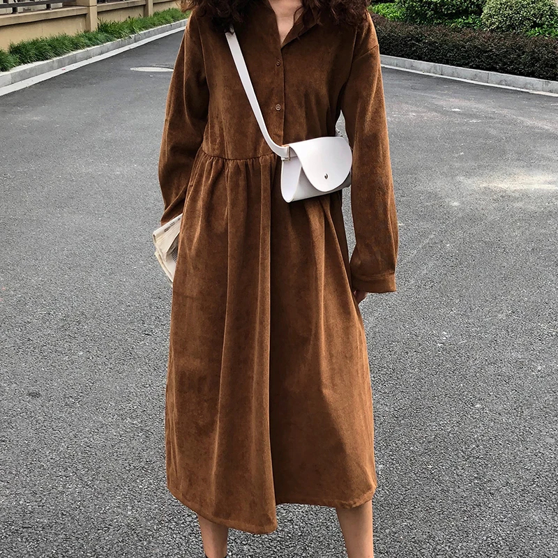 Loose Oversized Long Dresses Women Casual Korean Vintage Corduroy Harajuku Dress Chic Pink Mid Calf Vestido Female
Loose Oversized Long Dresses Women Casual Korean Vintage Corduroy Harajuku Dress Chic Pink Mid Calf Vestido Female