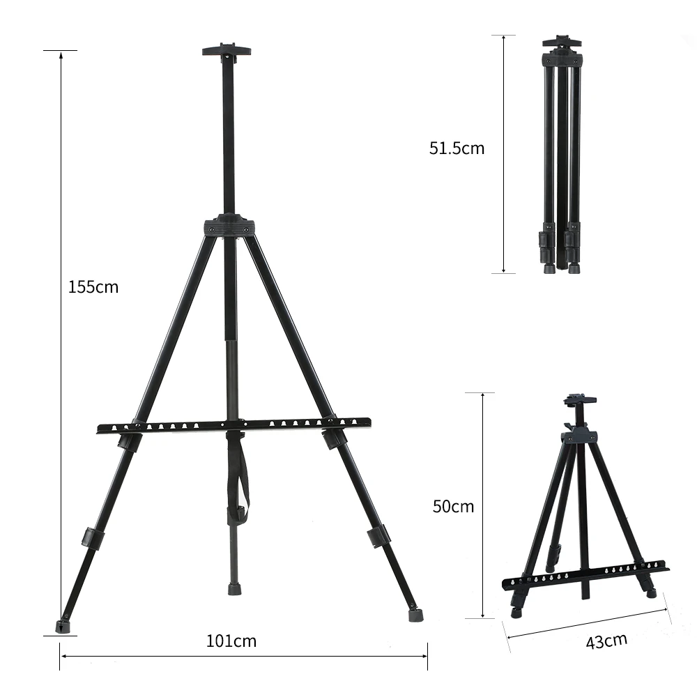 Artists Easel Stand Metal Foldable Tripod Adjustable Height 20 Inches to 61 Inches with Bag Art Supplies for Floor/Table-Top
Artists Easel Stand Metal Foldable Tripod Adjustable Height 20 Inches to 61 Inches with Bag Art Supplies for Floor/Table-Top