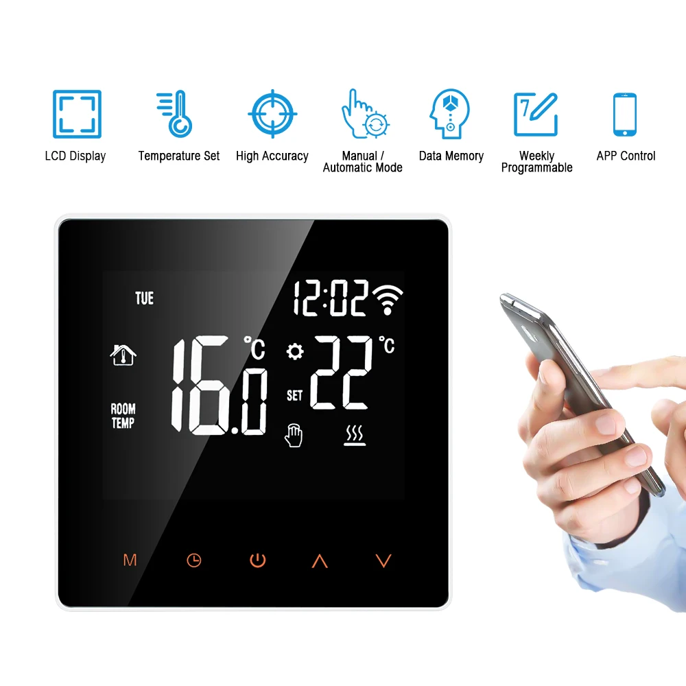 Tuya WiFi Smart Thermostat Electric Floor Heating Water/Gas Boiler Temperature Remote Controller for Google Home Alexa Thermosta
Tuya WiFi Smart Thermostat Electric Floor Heating Water/Gas Boiler Temperature Remote Controller for Google Home Alexa Thermosta