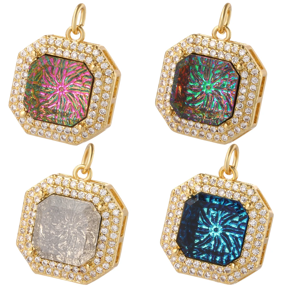 Big Zircon CZ Colorful Boho Charms for Jewelry Making Supplies Gold Copper Accessories Diy Earrings Necklace Bracelet Make
Big Zircon CZ Colorful Boho Charms for Jewelry Making Supplies Gold Copper Accessories Diy Earrings Necklace Bracelet Make