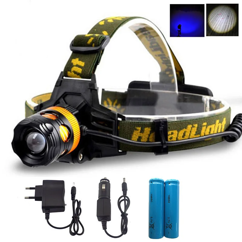 2 LED Headlight Blue/Yellow Waterproof frontal LED Head Light Head lamp Flashlight Torch Head Lamp+Charger+18650 Battery
2 LED Headlight Blue/Yellow Waterproof frontal LED Head Light Head lamp Flashlight Torch Head Lamp+Charger+18650 Battery