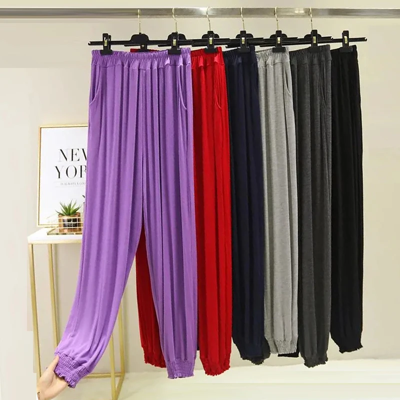 Summer Solid Loose Harem Trousers Women Casual Elastic High Waist Ankle Banded Pants Korean Style Ankle-Length Pants Female 
Summer Solid Loose Harem Trousers Women Casual Elastic High Waist Ankle Banded Pants Korean Style Ankle-Length Pants Female