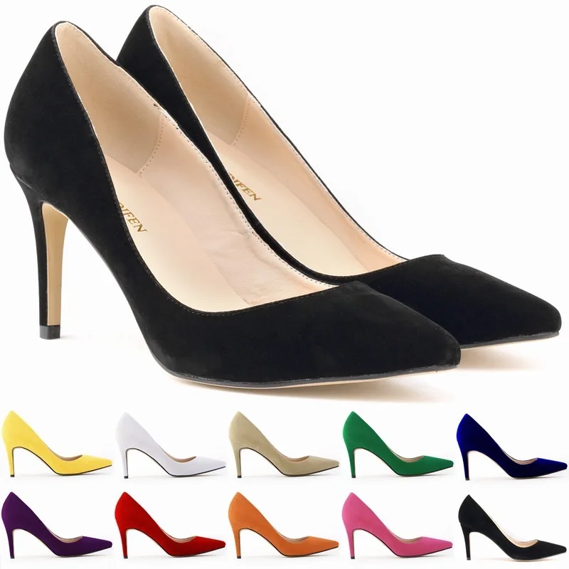 Women's Pumps Thin High heels Sexy Wedding Party Pointed Toe Flock 8CM Slip On shoes for women 2020 size 35-42 black blue
Women's Pumps Thin High heels Sexy Wedding Party Pointed Toe Flock 8CM Slip On shoes for women 2020 size 35-42 black blue