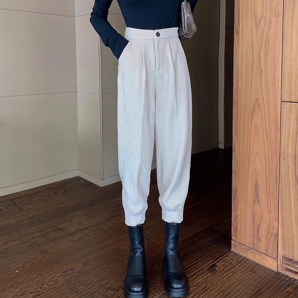 Autumn Spring Women Long Casual Velvet Harem Pants Fashion Loose High Waist Beige Trousers Woman
Autumn Spring Women Long Casual Velvet Harem Pants Fashion Loose High Waist Beige Trousers Woman