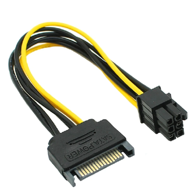 15-Pin SATA Male to 8 Pin Female (6+2 Pin) PCI-Express Female Video Card Power Adapter Cable(20CM/8inch)
15-Pin SATA Male to 8 Pin Female (6+2 Pin) PCI-Express Female Video Card Power Adapter Cable(20CM/8inch)