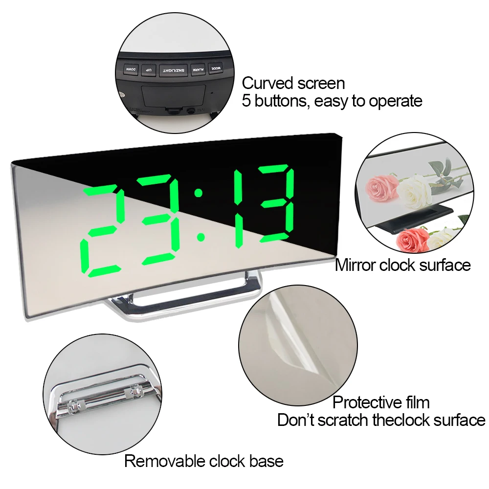 Digital Alarm Clock LED Screen Alarm Clocks for Kids Bedroom Temperature Snooze Function Desk Table Clock Home Decor LED Clock
Digital Alarm Clock LED Screen Alarm Clocks for Kids Bedroom Temperature Snooze Function Desk Table Clock Home Decor LED Clock