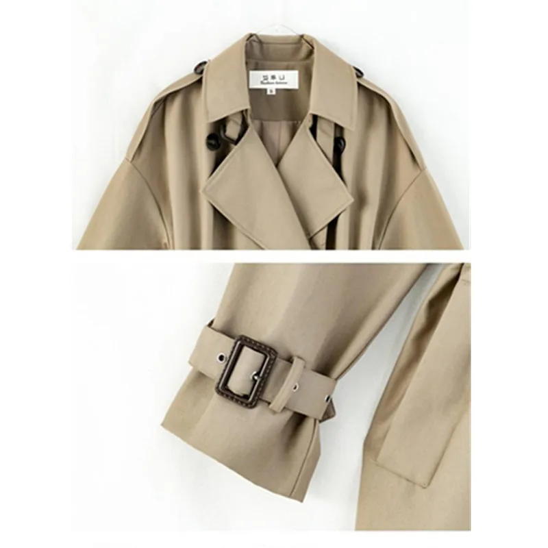 2020 New Spring Autumn Oversize Long Trench Coat Women's Korean Loose Khaki Double breasted Windbreaker Female Outerwear 
2020 New Spring Autumn Oversize Long Trench Coat Women's Korean Loose Khaki Double breasted Windbreaker Female Outerwear