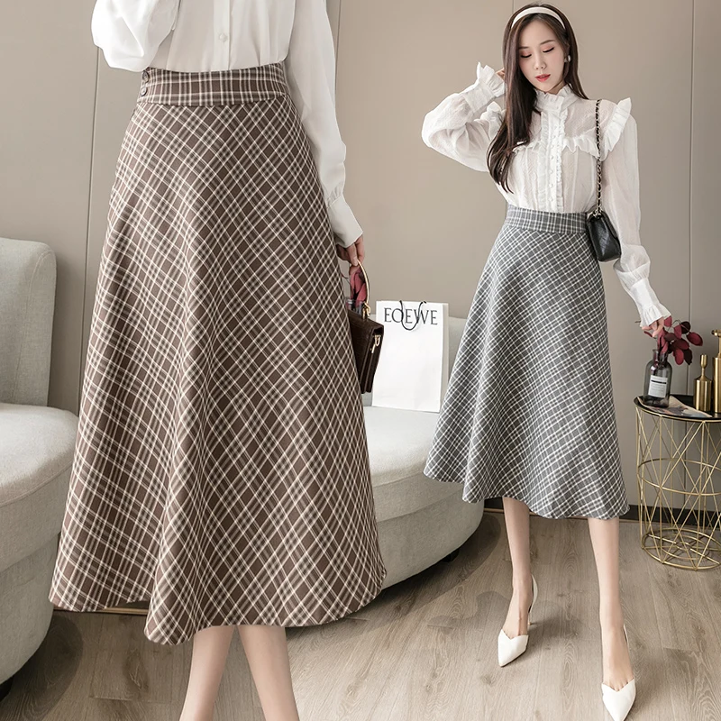Vintage Women Plaid Skirt Midi High Waist A-Line Office Lady Business Work Outfits dress JK497
Vintage Women Plaid Skirt Midi High Waist A-Line Office Lady Business Work Outfits dress JK497