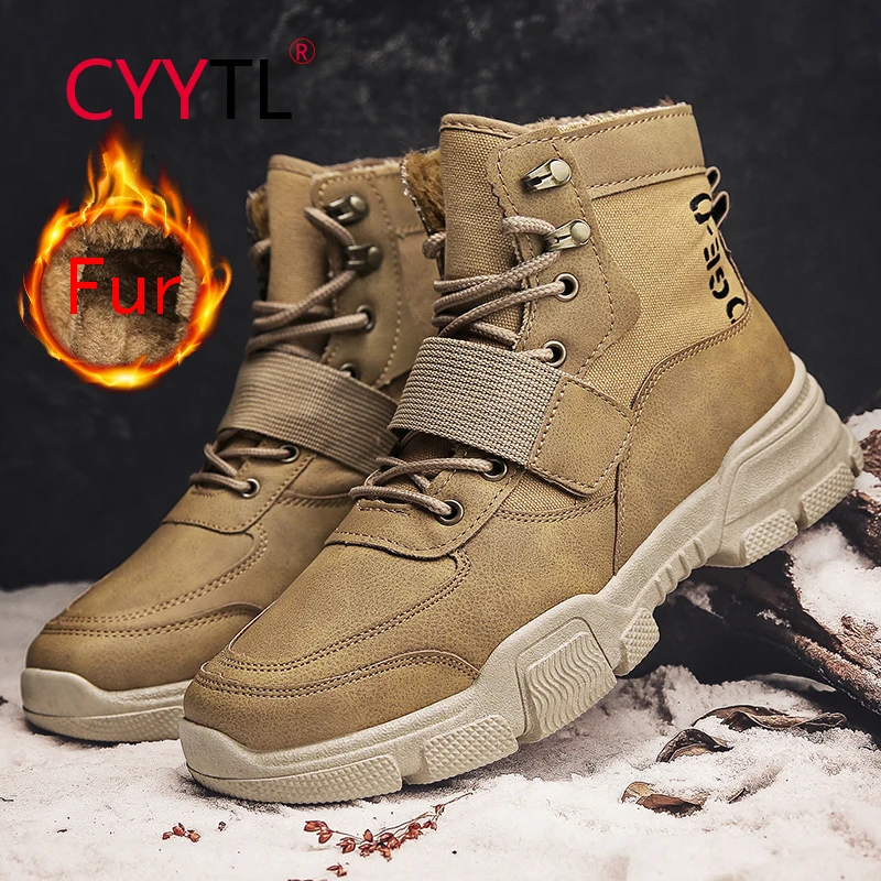 CYYTL Men's Winter Fashion Fur Lined Outdoor Ankle Snow Boots Warm Anti-slip Work Shoes for Cold Weather Insulated Hiking Botas
CYYTL Men's Winter Fashion Fur Lined Outdoor Ankle Snow Boots Warm Anti-slip Work Shoes for Cold Weather Insulated Hiking Botas