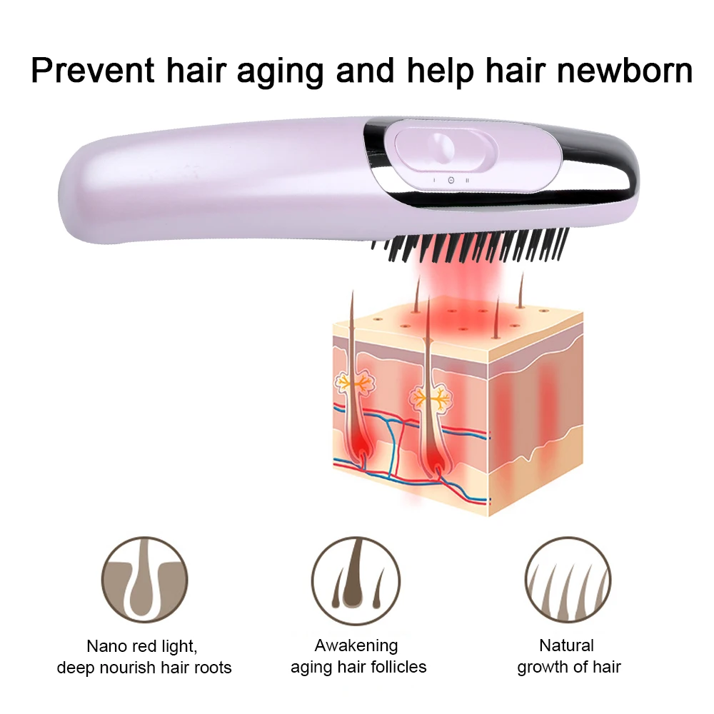 Hair Care Healthy Anti-Hair Loss Hair Growth Scalp Infrared Massage Electric Laser Anti Static Infrared Comb Battery Supply Comb
Hair Care Healthy Anti-Hair Loss Hair Growth Scalp Infrared Massage Electric Laser Anti Static Infrared Comb Battery Supply Comb