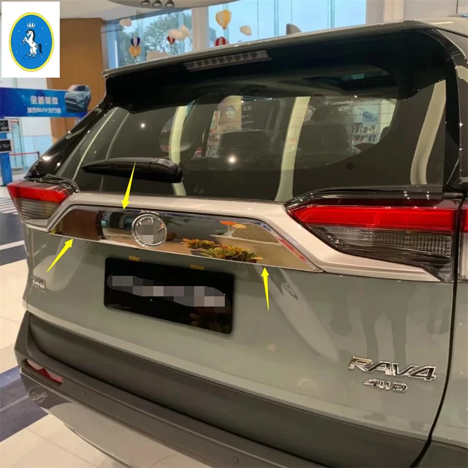

Auto Accessory Upper Rear Trunk Door Overlay Protector Plate Cover Trim For TOYOTA RAV4 RAV 4 XA50 2019 2020 2021 ABS