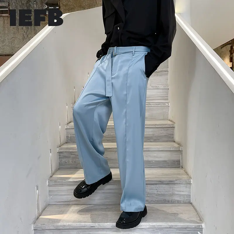 IEFB 2021 Autumn Winter New Men's Solid Straight Pants Korean Loose Elegant Trousers Korean Style Temperament Belt Trendy 9D0189
IEFB 2021 Autumn Winter New Men's Solid Straight Pants Korean Loose Elegant Trousers Korean Style Temperament Belt Trendy 9D0189