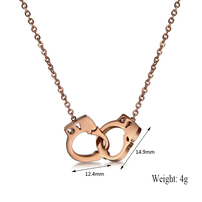 Hot Sale Titanium Steel Handcuff Necklace Gold Color Simple Lovers Chokers Chain For Valentine's Day Gift 
Hot Sale Titanium Steel Handcuff Necklace Gold Color Simple Lovers Chokers Chain For Valentine's Day Gift