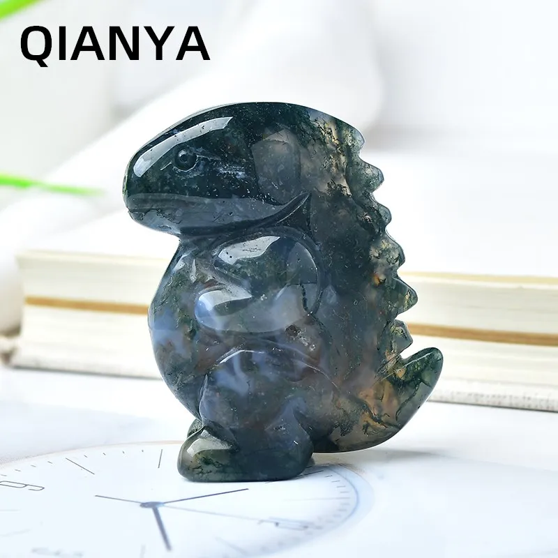 Lovely Natural Moss Agate Crystal Mineral Carving Dinosaur Baby Crafts Healing Reiki Home Decoration Decoration Gift
Lovely Natural Moss Agate Crystal Mineral Carving Dinosaur Baby Crafts Healing Reiki Home Decoration Decoration Gift