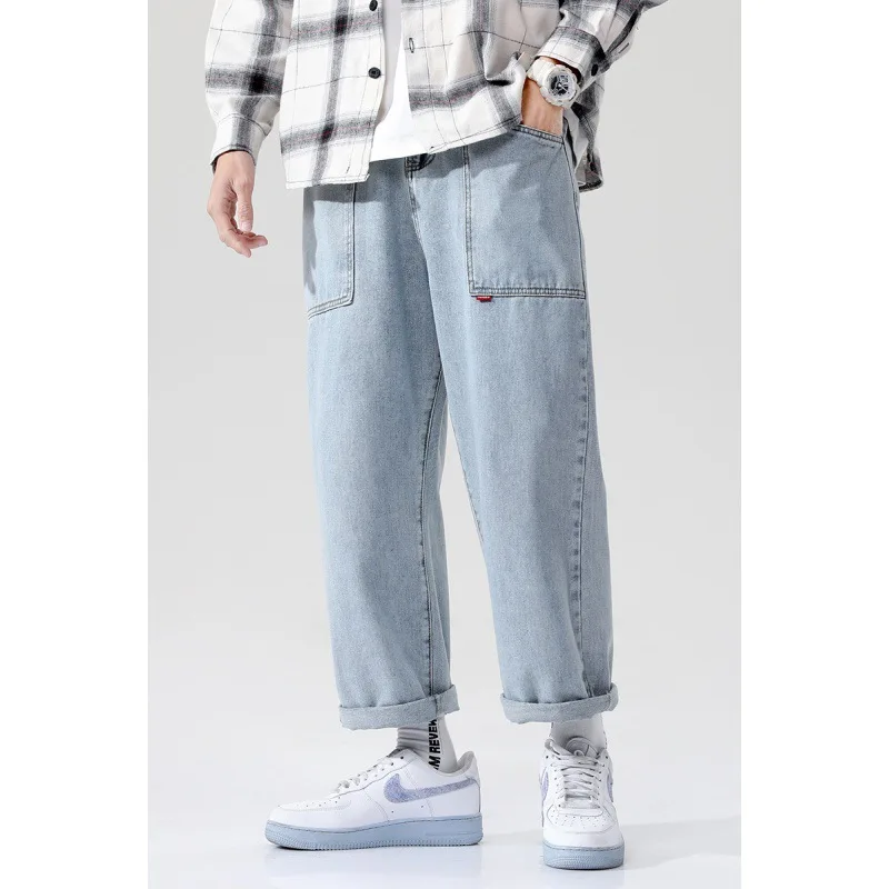 2021 new summer thin jeans men's straight loose Capris