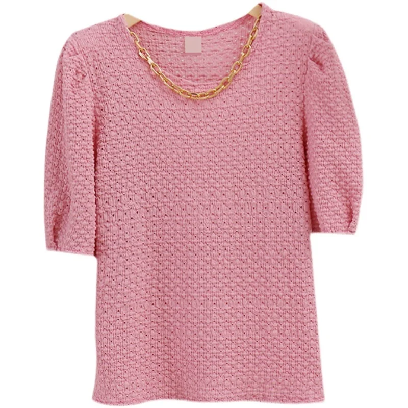 2021 New Summer Chain Round Neck T Shirt Women Street Fashion Solid Color Pullover Short Sleeve All-Match Loose Tops
2021 New Summer Chain Round Neck T Shirt Women Street Fashion Solid Color Pullover Short Sleeve All-Match Loose Tops