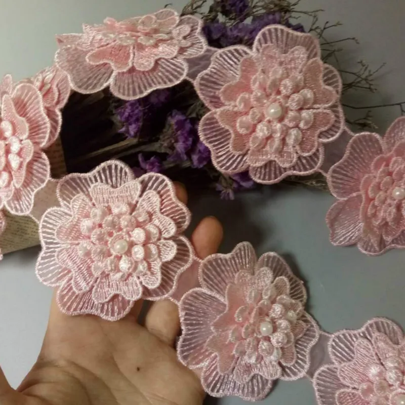 12X Vintage Pink Polyester Pearl Flower Embroidered Lace Trim Ribbon Fabric Handmade DIY Garment Wedding Dress Sewing Craft
12X Vintage Pink Polyester Pearl Flower Embroidered Lace Trim Ribbon Fabric Handmade DIY Garment Wedding Dress Sewing Craft