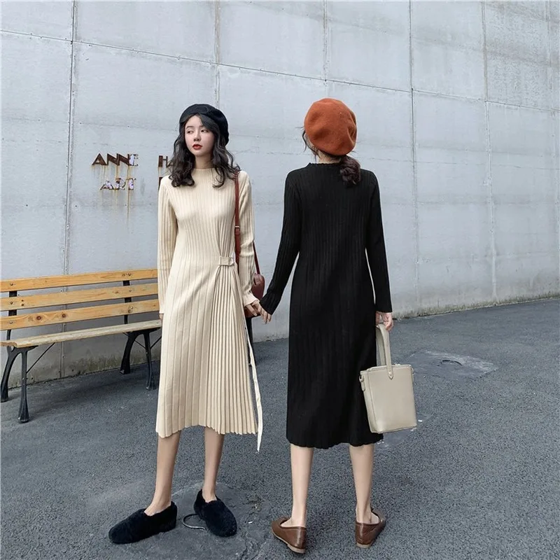 Mazefeng New 2020 Spring Winter Women Dresses Loose Knitting High Waist Bottoming Elasticity Lace Up Pleated Long Dresses
Mazefeng New 2020 Spring Winter Women Dresses Loose Knitting High Waist Bottoming Elasticity Lace Up Pleated Long Dresses