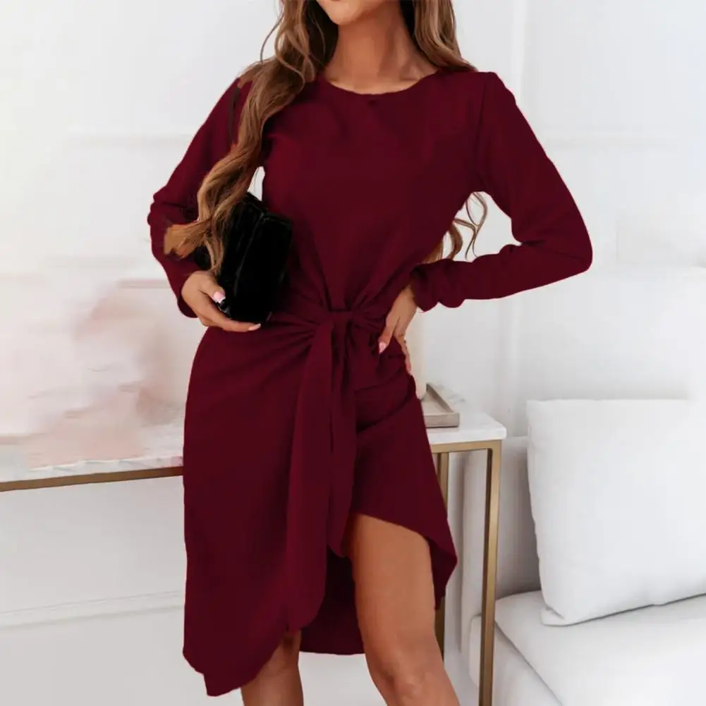 2021 Lady Sexy Dress Pure Color Tie Waist Chic Women Bodycon Dress Long Sleeve A Line Split Leg Party Dress
2021 Lady Sexy Dress Pure Color Tie Waist Chic Women Bodycon Dress Long Sleeve A Line Split Leg Party Dress