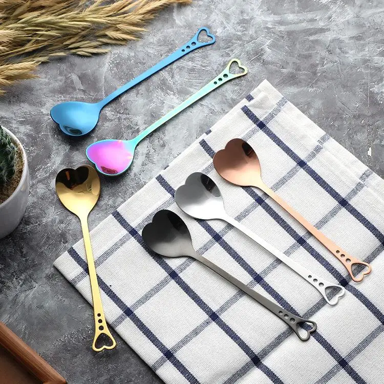 Stainless Steel Coffee Spoon Tea Dessert Kitchen Drink Tableware Dinnerware Stirring Heart Shape Plated Sugar Ice Cream Titanium
Stainless Steel Coffee Spoon Tea Dessert Kitchen Drink Tableware Dinnerware Stirring Heart Shape Plated Sugar Ice Cream Titanium