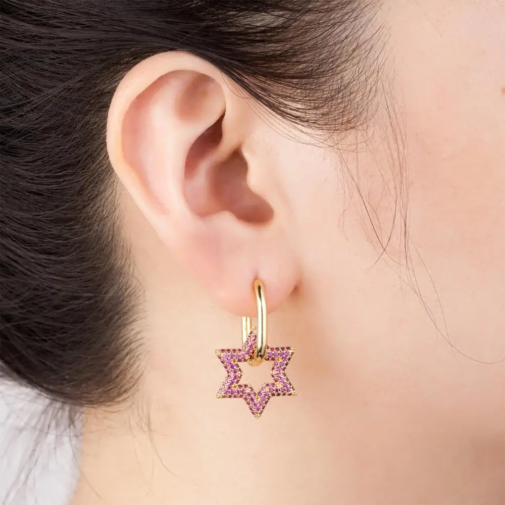 Romantic colorful golden pav pop star earring pendant earrings ladies couple jewelry gifts
Romantic colorful golden pav pop star earring pendant earrings ladies couple jewelry gifts
