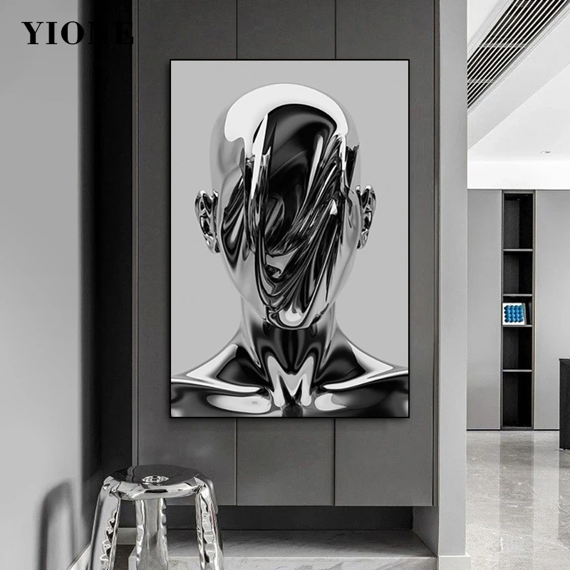 Metal Man Canvas Painting Custom Silver Sci-fi Figure Statue Posters and Prints Modern Art Wall Decoration for Office Bedroom
Metal Man Canvas Painting Custom Silver Sci-fi Figure Statue Posters and Prints Modern Art Wall Decoration for Office Bedroom