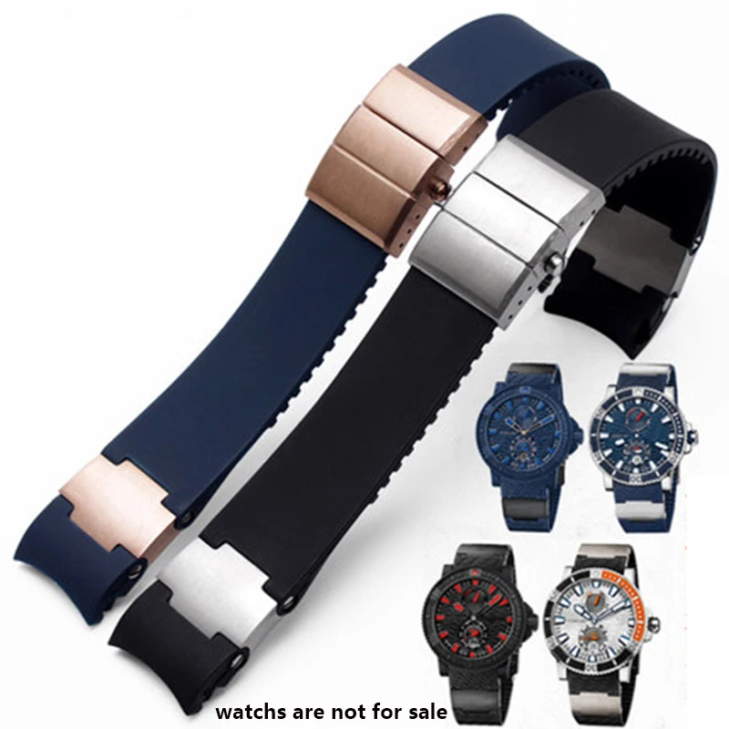 Silicone rubber waterproof watch strap for Ulysse N diving and sailing series arc watch strap 22mm male
Silicone rubber waterproof watch strap for Ulysse N diving and sailing series arc watch strap 22mm male