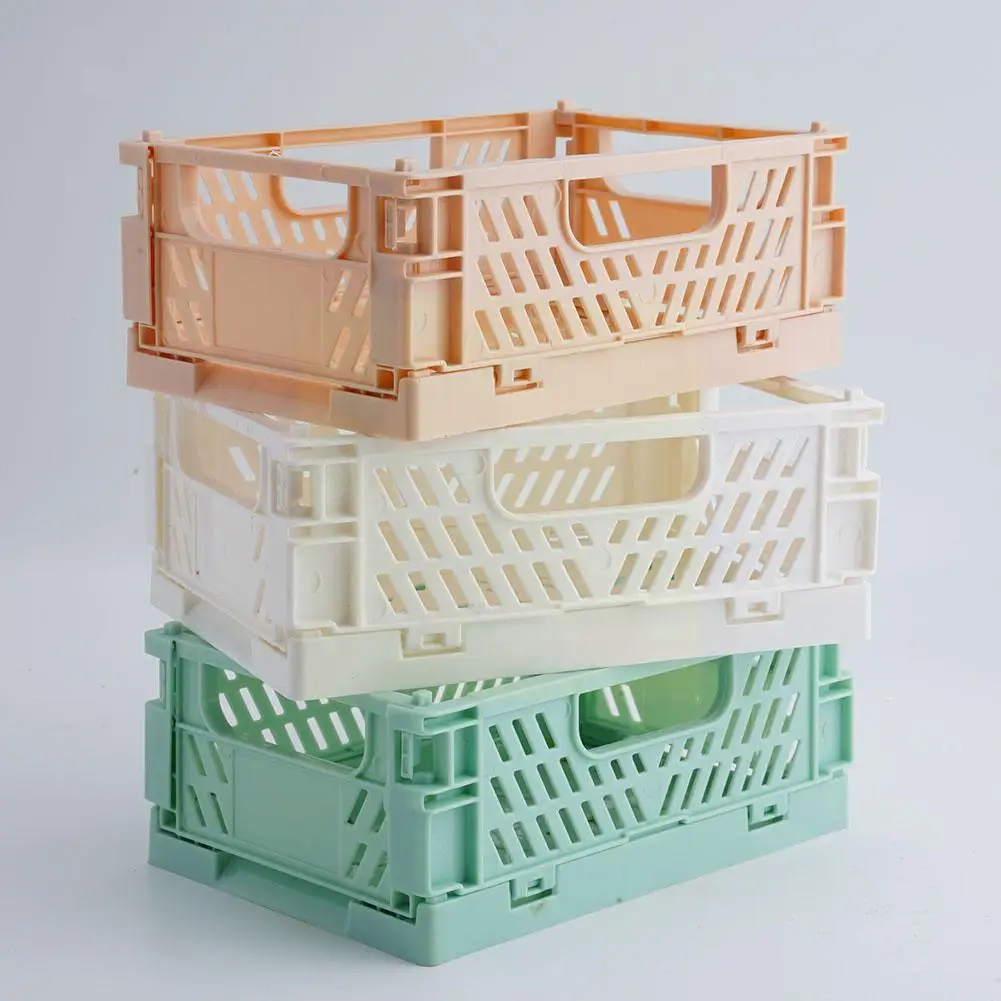 Collapsible Crate Plastic Storage Baskets Folding Desktop Box Bin Food Stackable Toys Cosmetic Storage Organizer Sundries F D0h3
Collapsible Crate Plastic Storage Baskets Folding Desktop Box Bin Food Stackable Toys Cosmetic Storage Organizer Sundries F D0h3