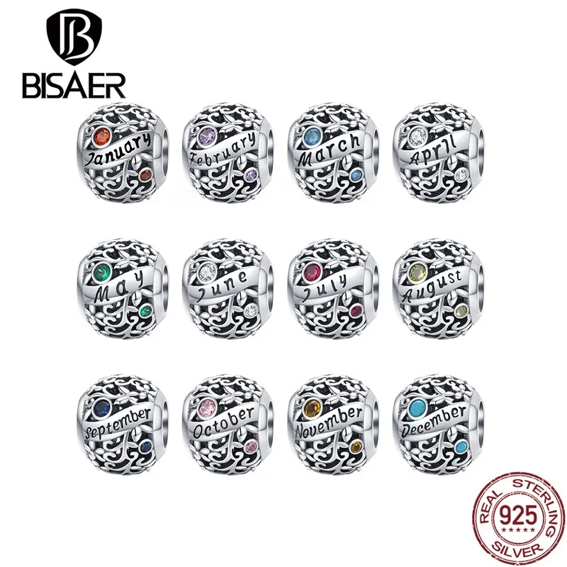 BISAER Charms 925 Sterling Silver Birthstone Dazzling CZ Beads Pendant Fit DIY Pan Bracelets For Women Jewelry Birthday Gift
BISAER Charms 925 Sterling Silver Birthstone Dazzling CZ Beads Pendant Fit DIY Pan Bracelets For Women Jewelry Birthday Gift