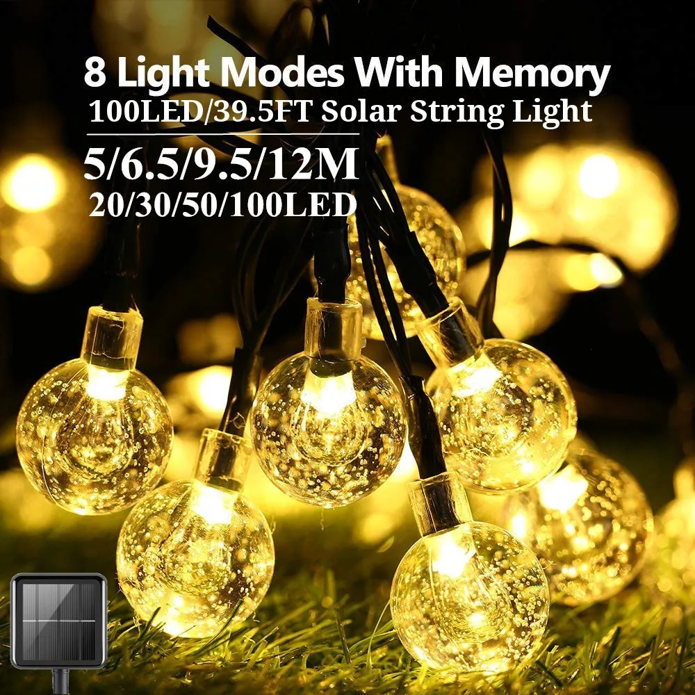 Garden Solar Lights Waterproof Fairy String Lights Outdoor Decorative Lighting for Yard Wedding Xmas Decor 20/30/50/100Balls
Garden Solar Lights Waterproof Fairy String Lights Outdoor Decorative Lighting for Yard Wedding Xmas Decor 20/30/50/100Balls