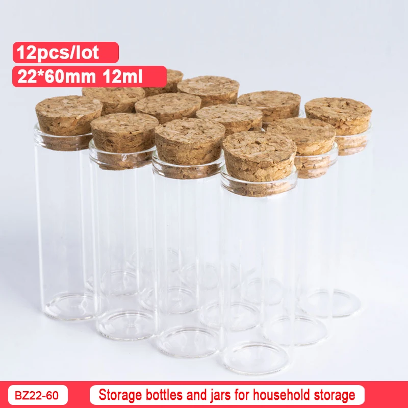 22*60mm 12ml 12pcs Mini Glass Bottle DIY Small Bottle With Cork Stopper Hanging Storage Holiday Wedding Home Decoration
22*60mm 12ml 12pcs Mini Glass Bottle DIY Small Bottle With Cork Stopper Hanging Storage Holiday Wedding Home Decoration