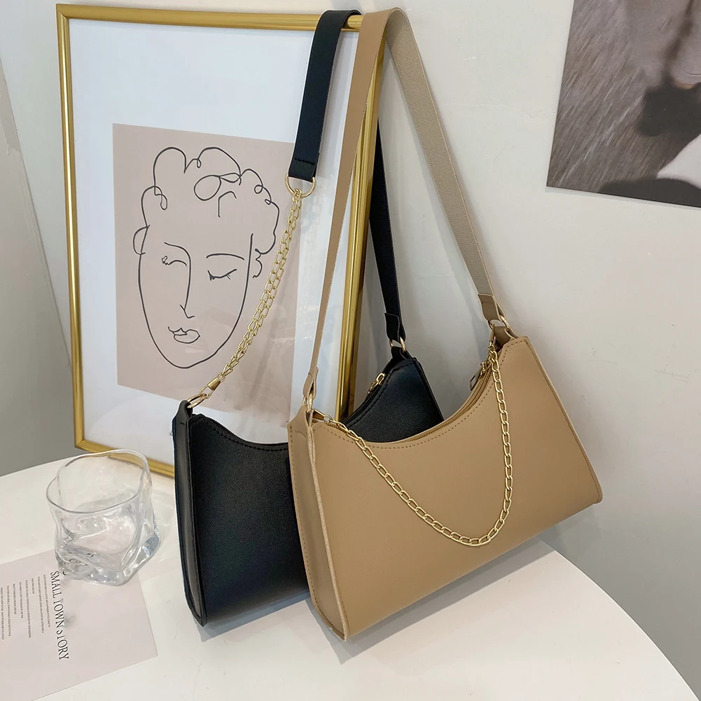 Women Casual Solid Color Fashion Small Chain Shoulder Underarm Bags 2021 New Vintage PU Leather Ladies Daily Shoulder Handbags
Women Casual Solid Color Fashion Small Chain Shoulder Underarm Bags 2021 New Vintage PU Leather Ladies Daily Shoulder Handbags