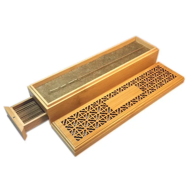 Natural Bamboo Incense Stick Burner with Drawer Handmade Hollow Zen Lying Aromatherapy Censer Home Office Teahouse Incense Box
Natural Bamboo Incense Stick Burner with Drawer Handmade Hollow Zen Lying Aromatherapy Censer Home Office Teahouse Incense Box