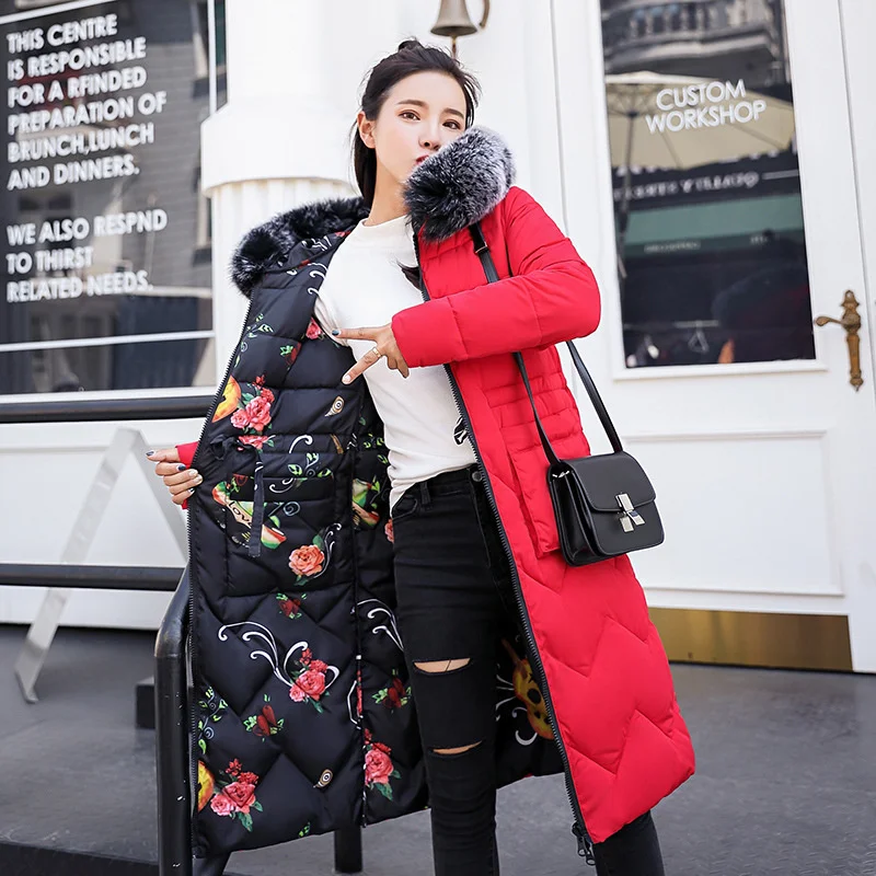 Large size cotton padded clothes on both sides women's medium and long print winter slim fit thickened Korean cotton padded
Large size cotton padded clothes on both sides women's medium and long print winter slim fit thickened Korean cotton padded