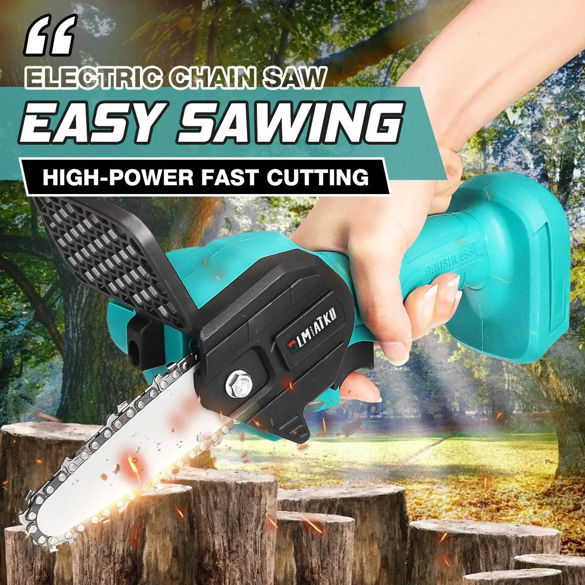 4 Inch 2400W 18V Mini Electric Chain Saw With 2Pcs Battery Rechargeable Woodworking Pruning One-handed Garden Tool EU Plug
4 Inch 2400W 18V Mini Electric Chain Saw With 2Pcs Battery Rechargeable Woodworking Pruning One-handed Garden Tool EU Plug