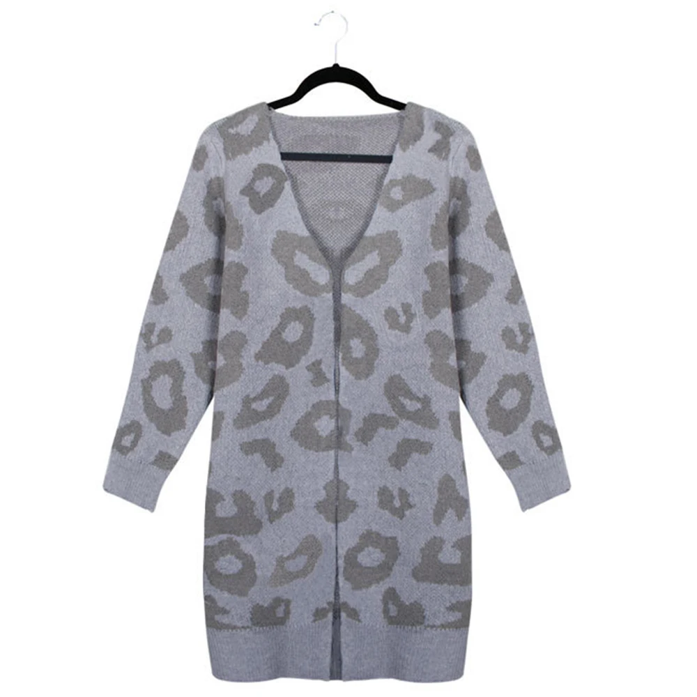 Leopard Print Women's Long Cardigans Fall and Winter Open Stitch Causal Outwear Tops Plus Size Long Sleeve Knitted Sweater Coat
Leopard Print Women's Long Cardigans Fall and Winter Open Stitch Causal Outwear Tops Plus Size Long Sleeve Knitted Sweater Coat